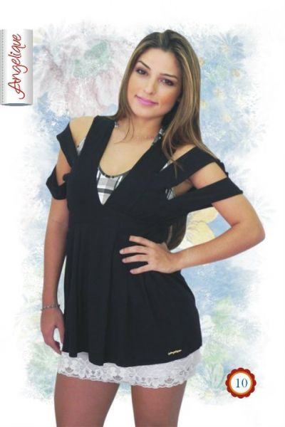 BLUSA SUELLEN (DECOTE EM V E MANGAS COM DETALHE)